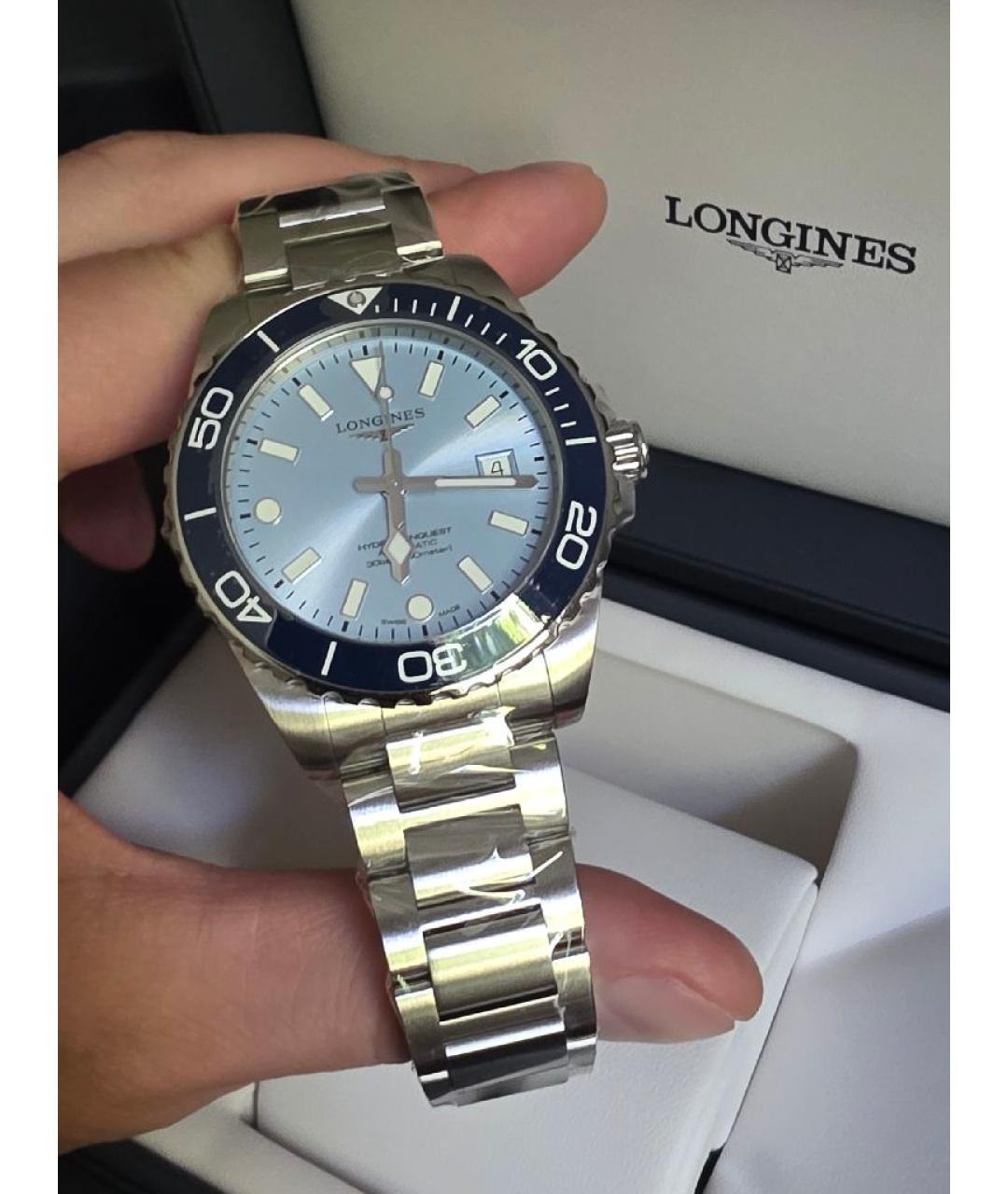 LONGINES Серебряные стальные часы, фото 5