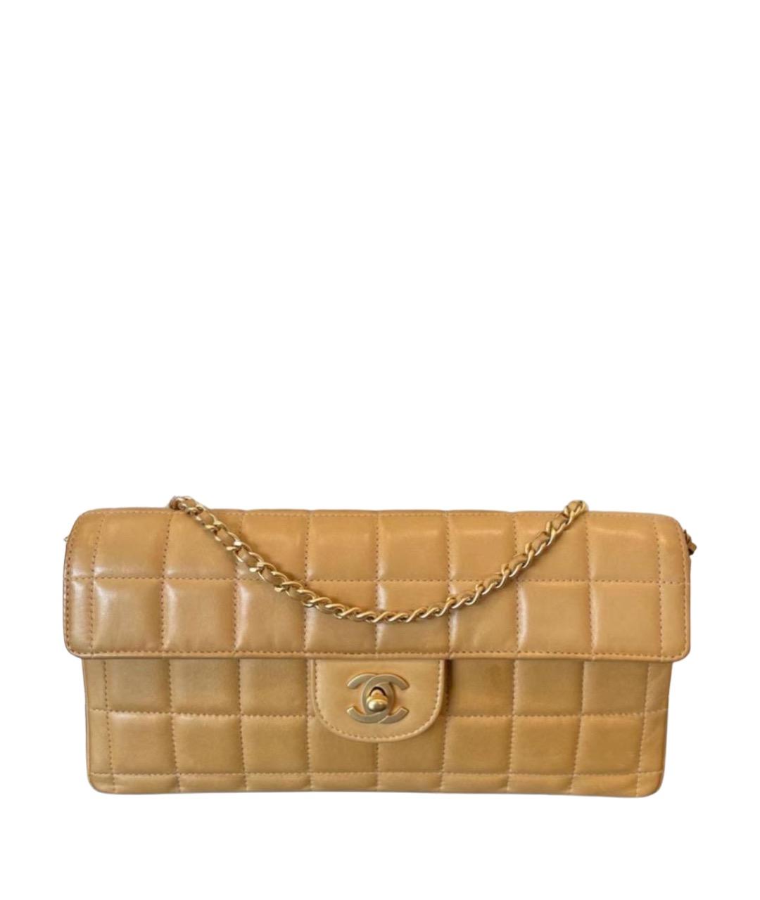 CHANEL Бежевая кожаная сумка через плечо, фото 1