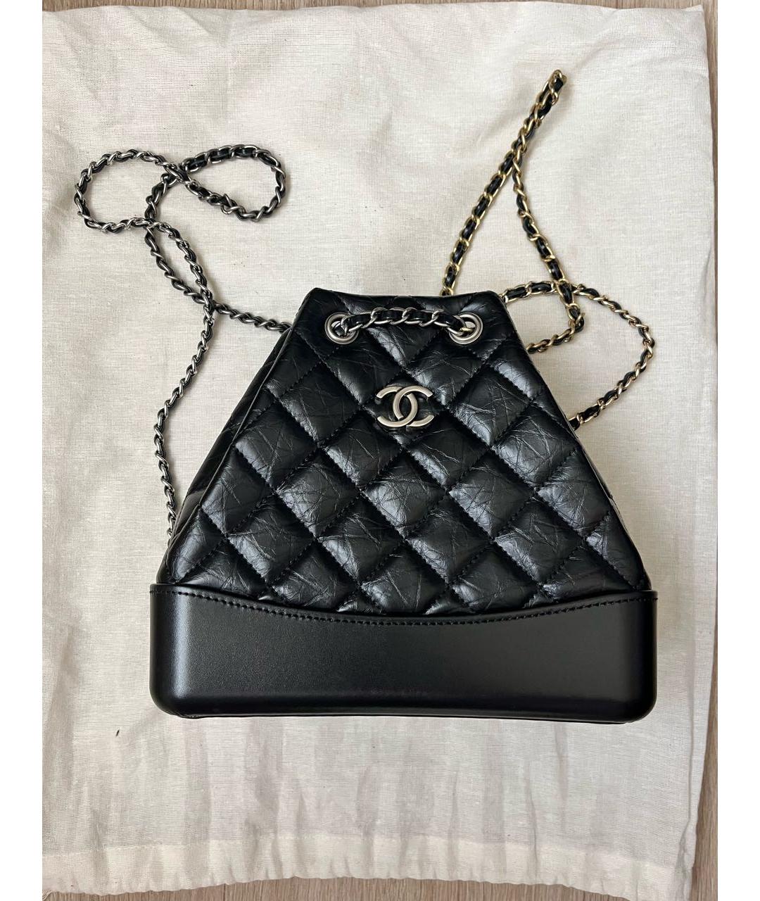 CHANEL Черный кожаный рюкзак, фото 6