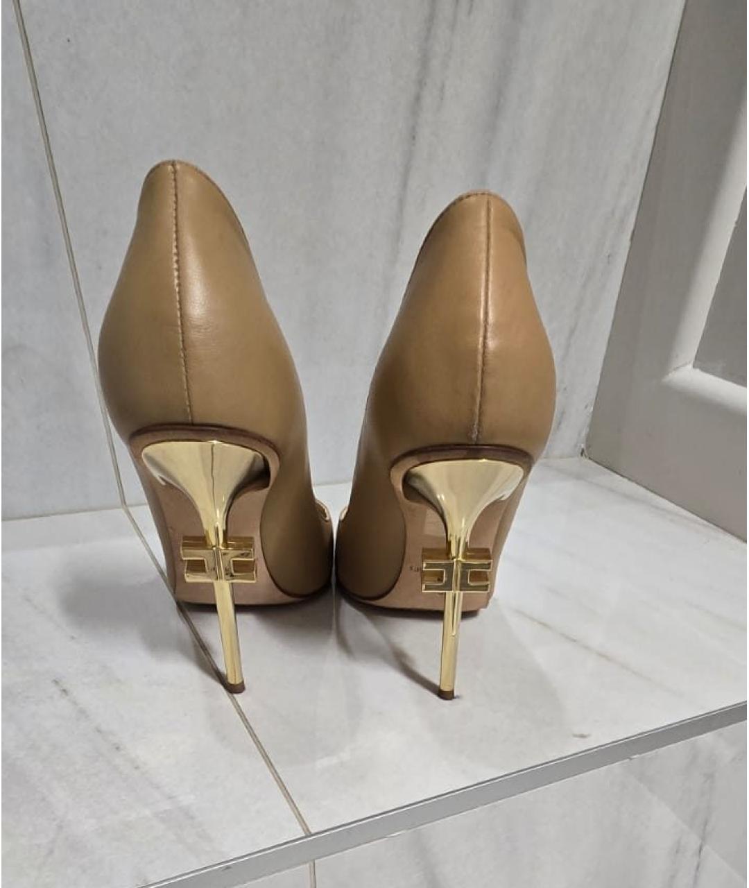 ELISABETTA FRANCHI Коричневые кожаные туфли, фото 3