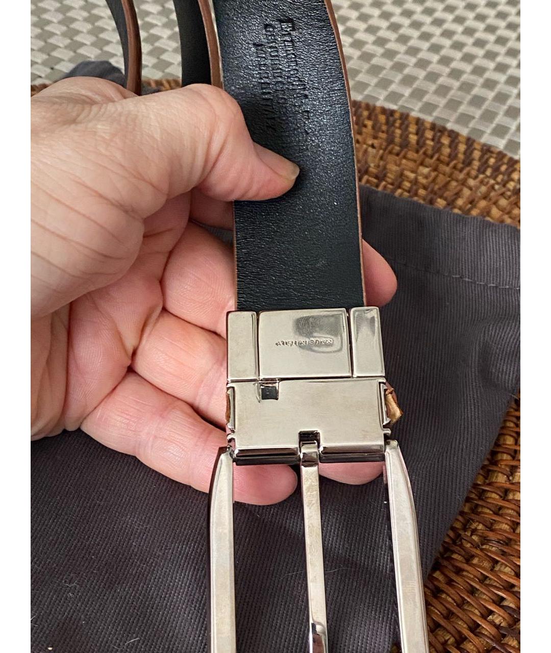 ERMENEGILDO ZEGNA XXX Коричневый ремень из экзотической кожи, фото 5