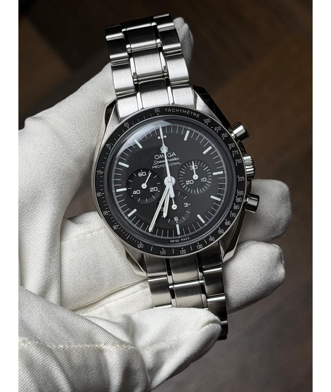 OMEGA Черные часы, фото 2