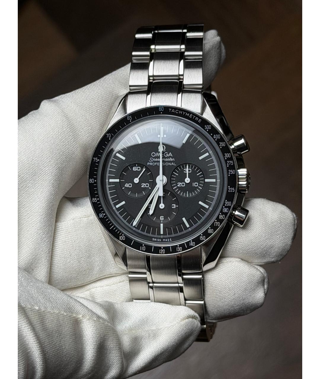 OMEGA Черные часы, фото 3