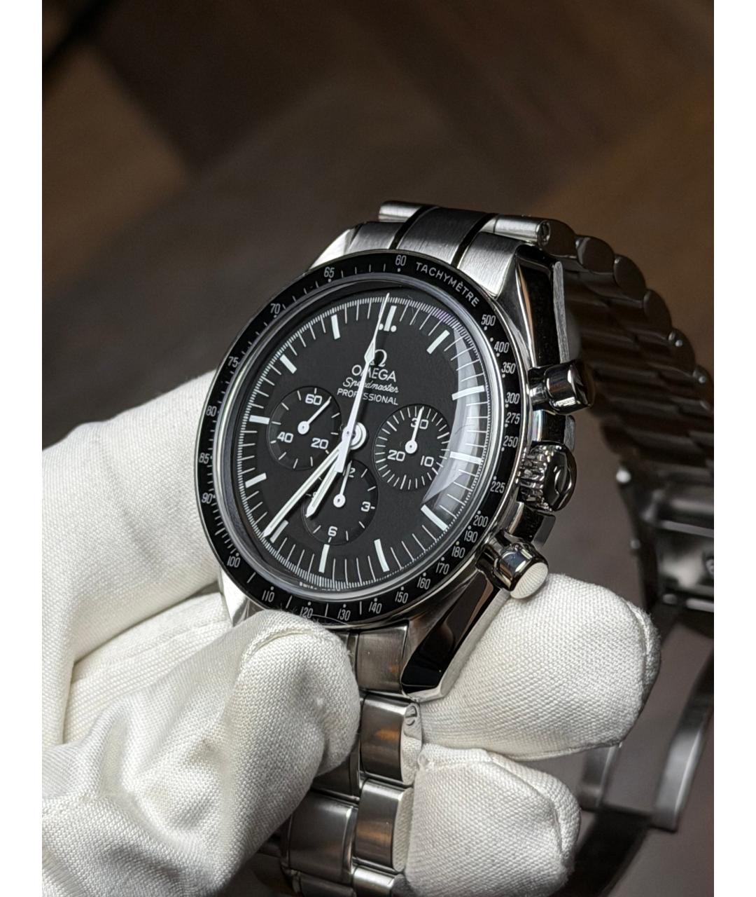 OMEGA Черные часы, фото 4