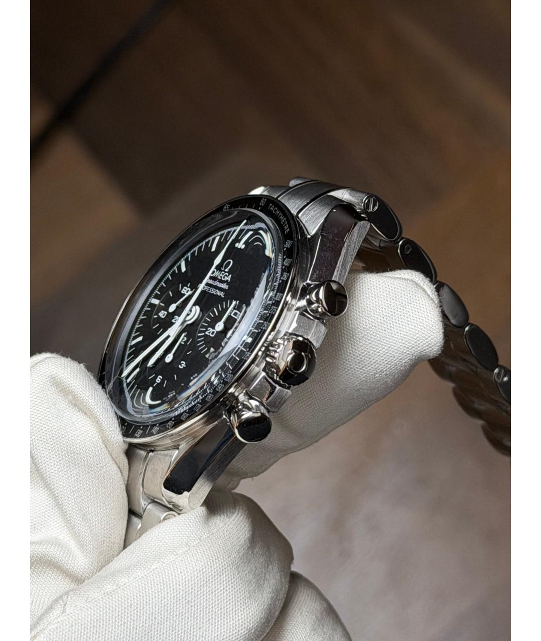 OMEGA Черные часы, фото 5