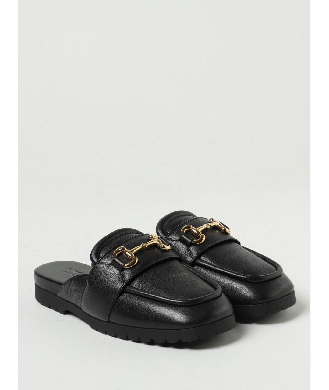 GUCCI Черные кожаные сабо, фото 2