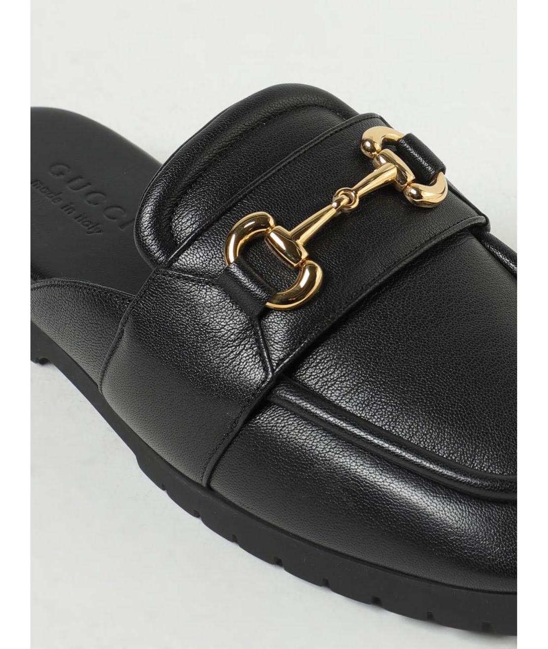 GUCCI Черные кожаные сабо, фото 3