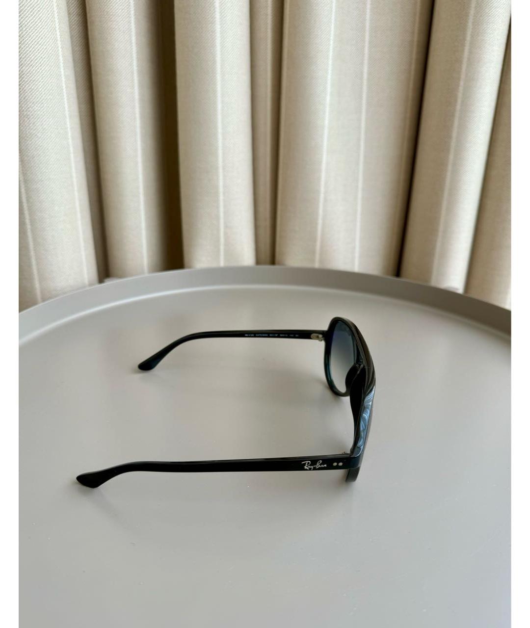 RAY BAN Черные пластиковые солнцезащитные очки, фото 5