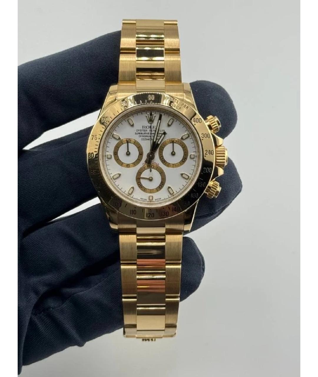 ROLEX Белые часы из желтого золота, фото 2