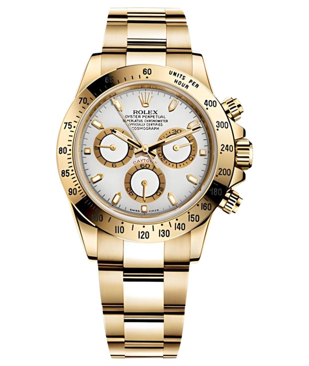 ROLEX Белые часы из желтого золота, фото 1