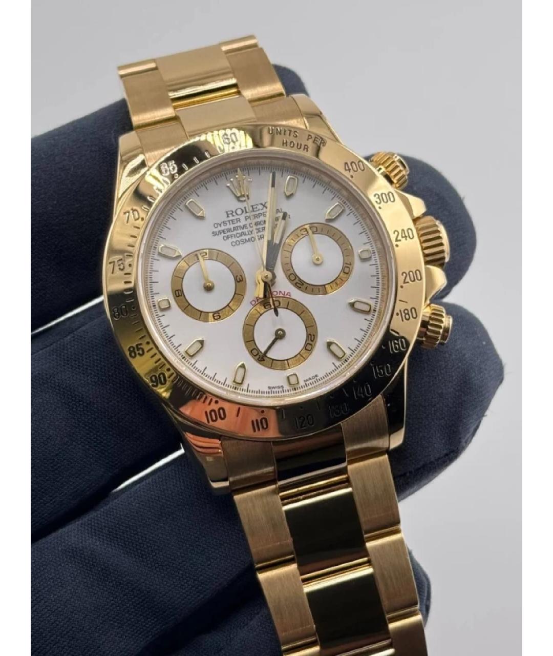 ROLEX Белые часы из желтого золота, фото 3