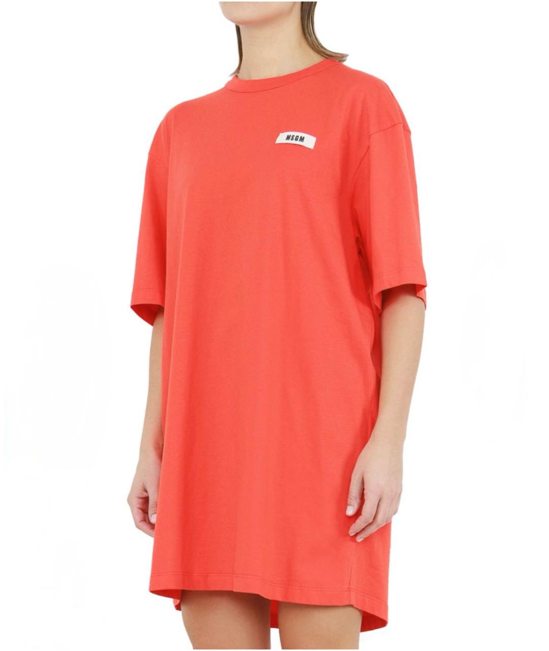 MSGM Коралловое хлопковое повседневное платье, фото 2