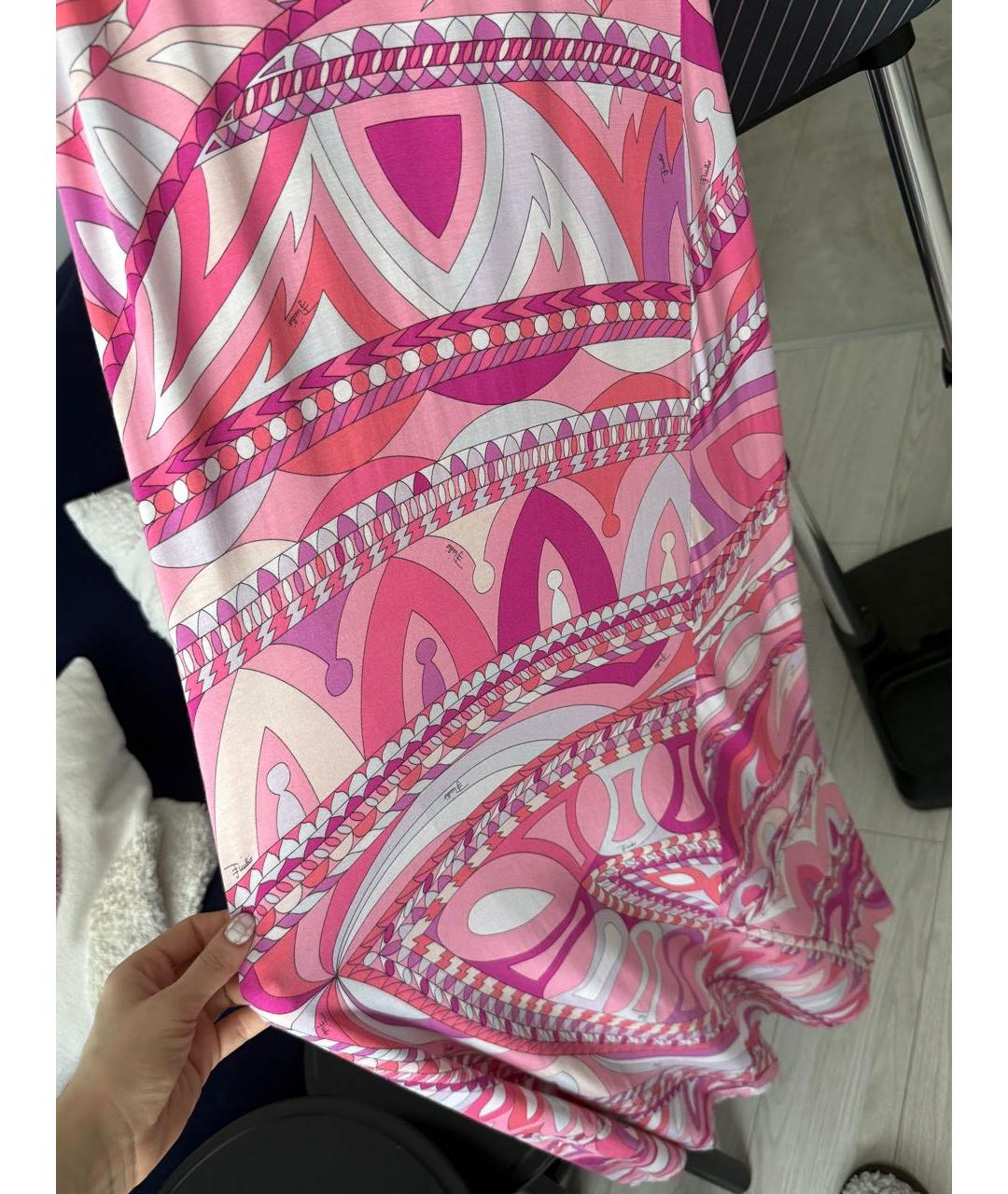 EMILIO PUCCI Розовое вискозное повседневное платье, фото 4