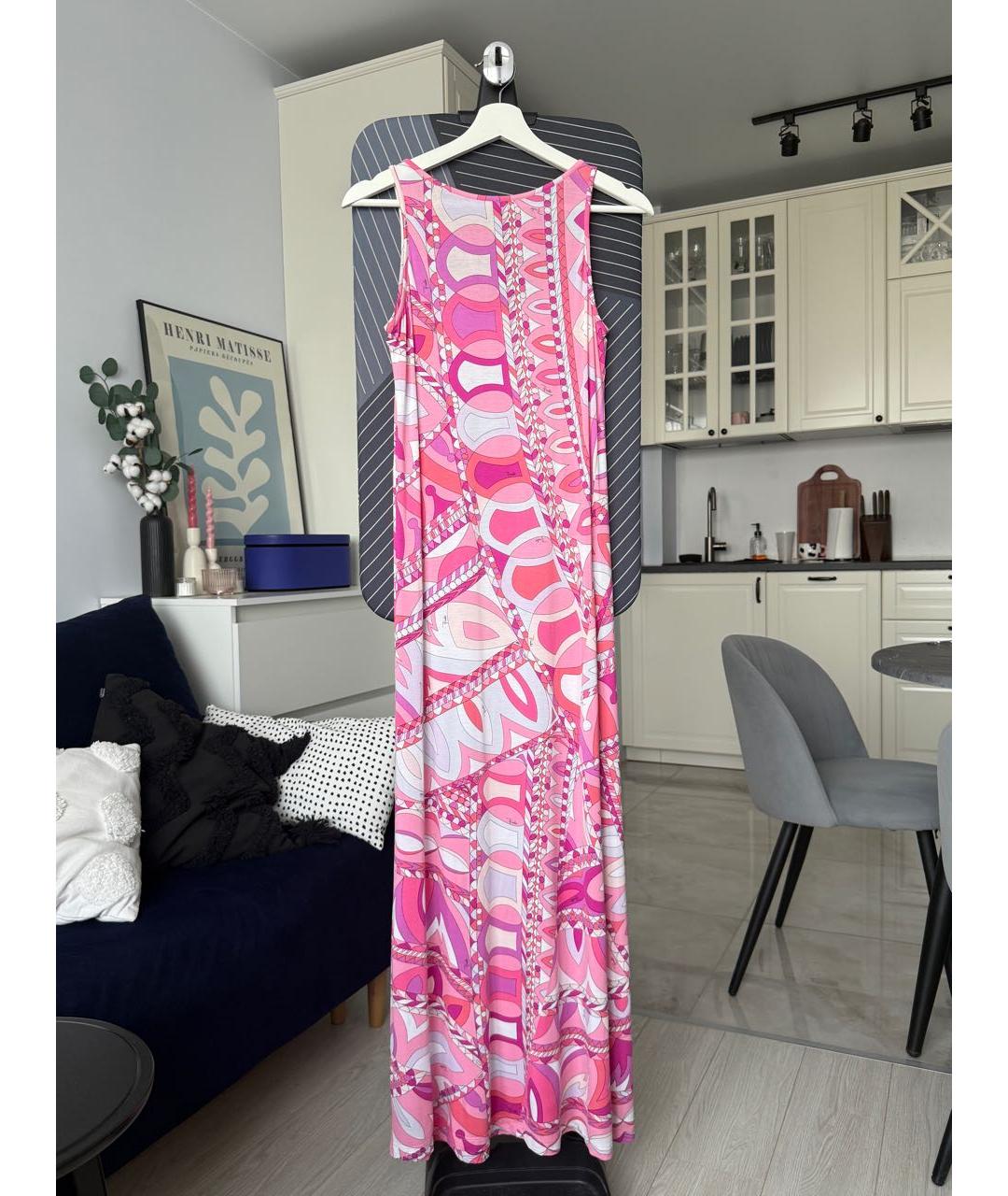 EMILIO PUCCI Розовое вискозное повседневное платье, фото 3