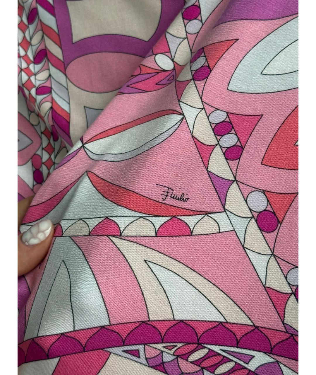 EMILIO PUCCI Розовое вискозное повседневное платье, фото 6
