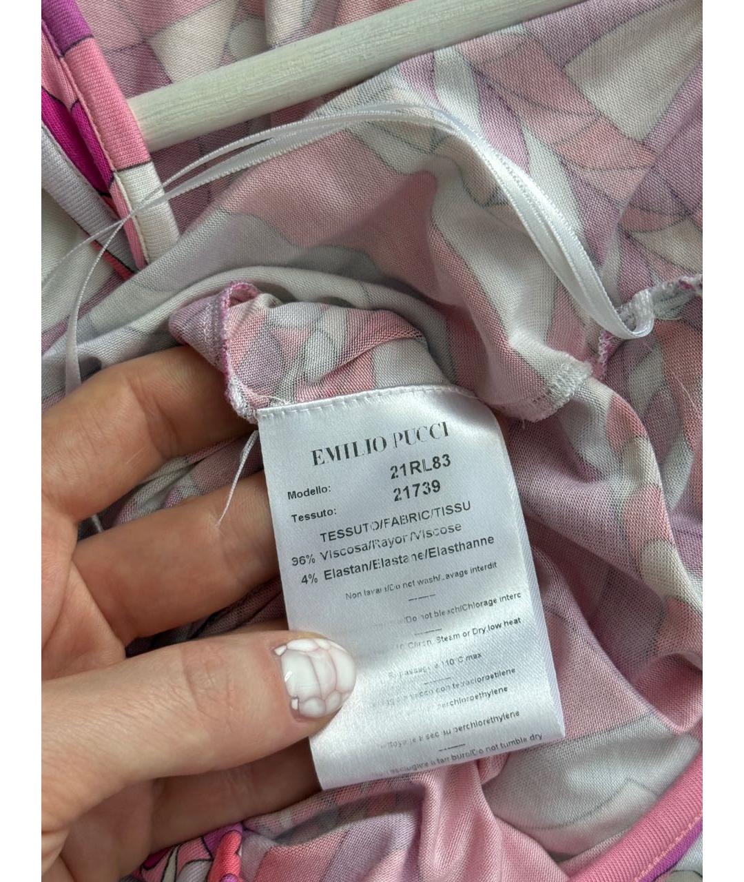 EMILIO PUCCI Розовое вискозное повседневное платье, фото 7