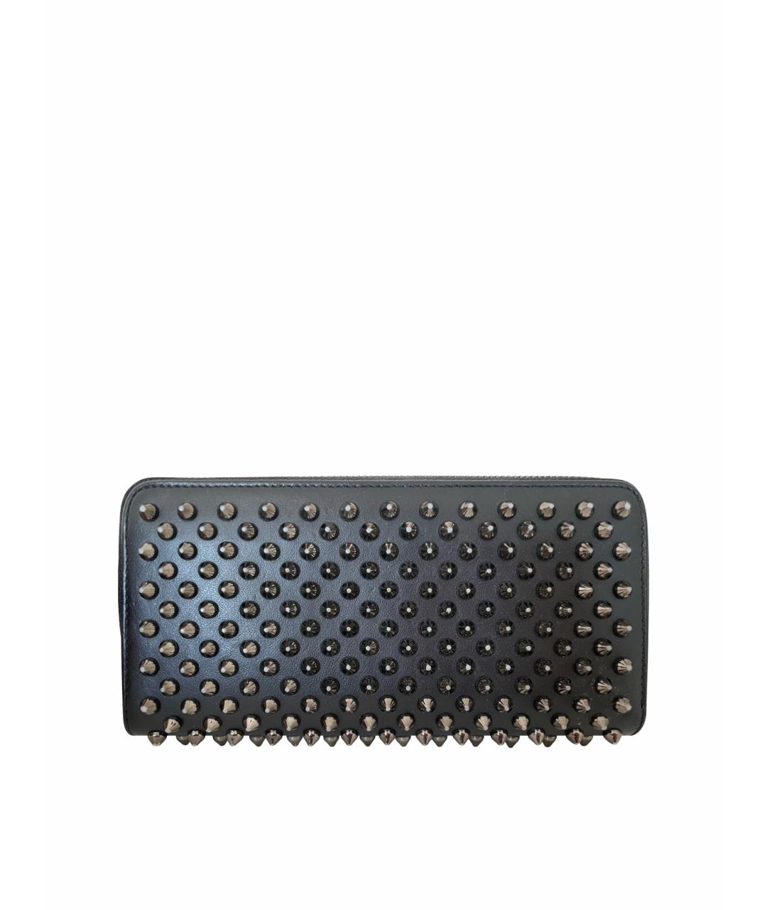 CHRISTIAN LOUBOUTIN Черный кожаный кошелек, фото 1