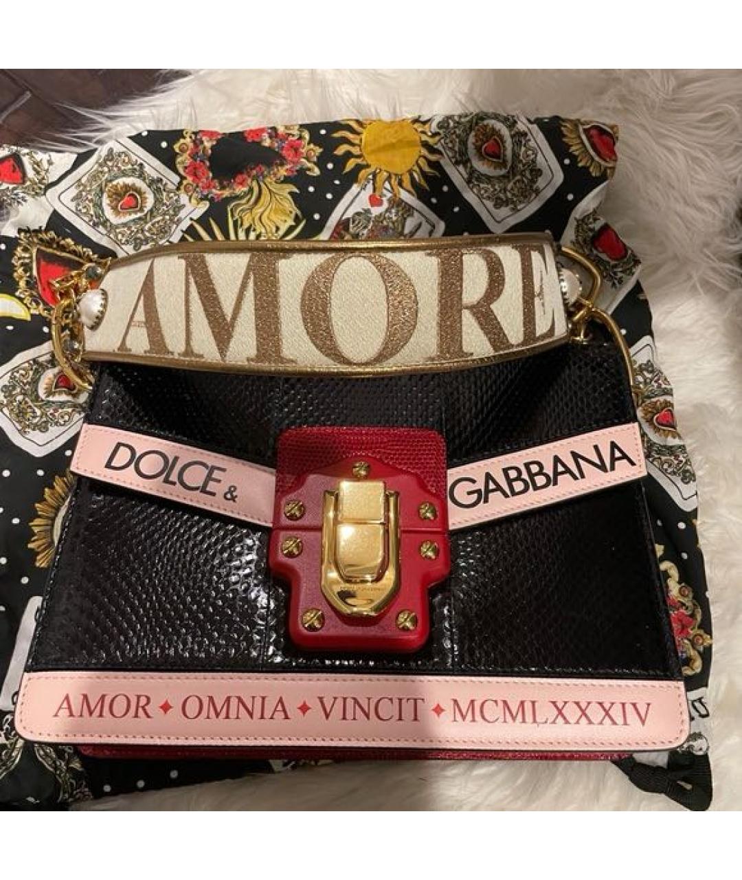 DOLCE&GABBANA Черная кожаная сумка через плечо, фото 7