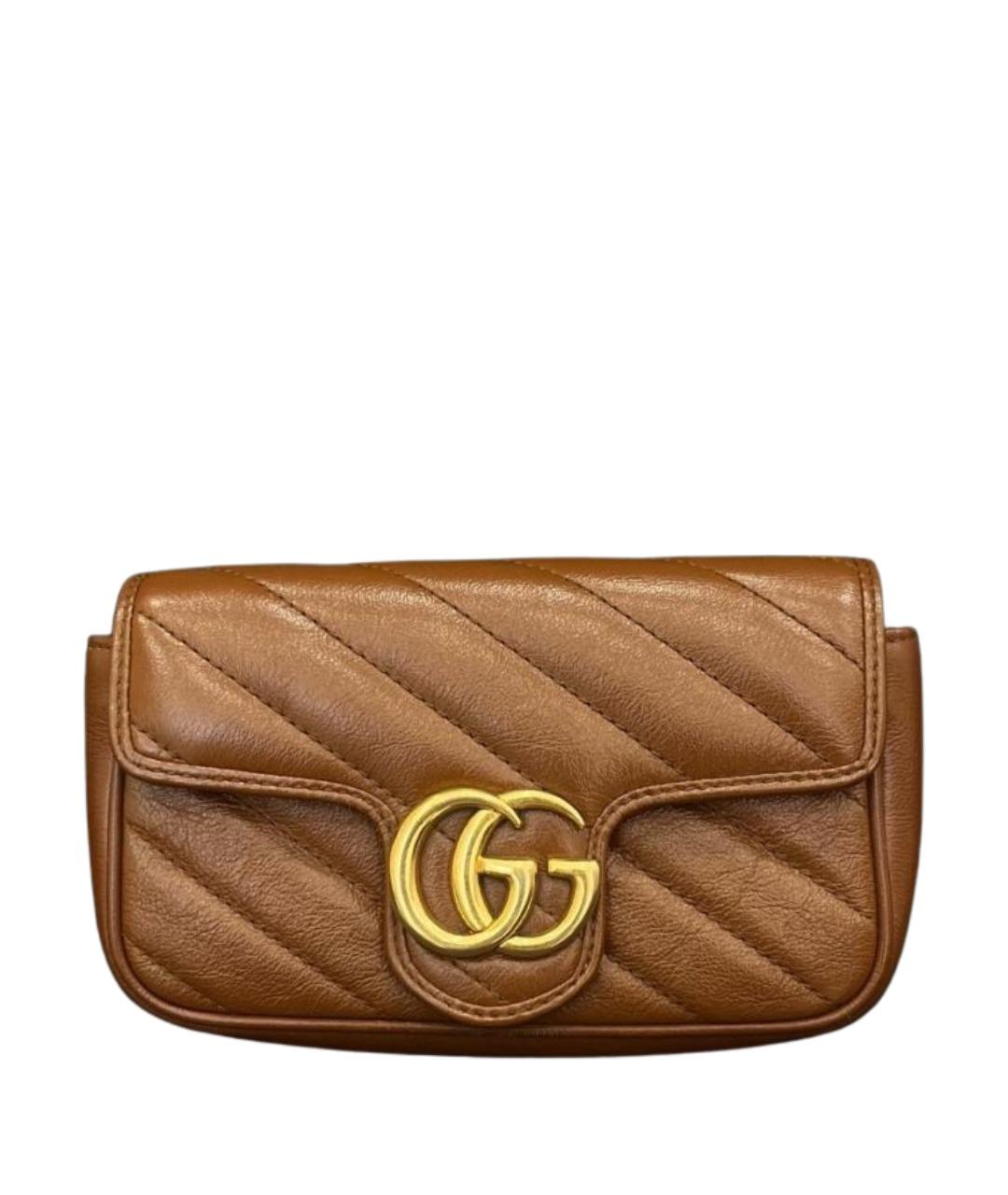 GUCCI Коричневая кожаная сумка через плечо, фото 1