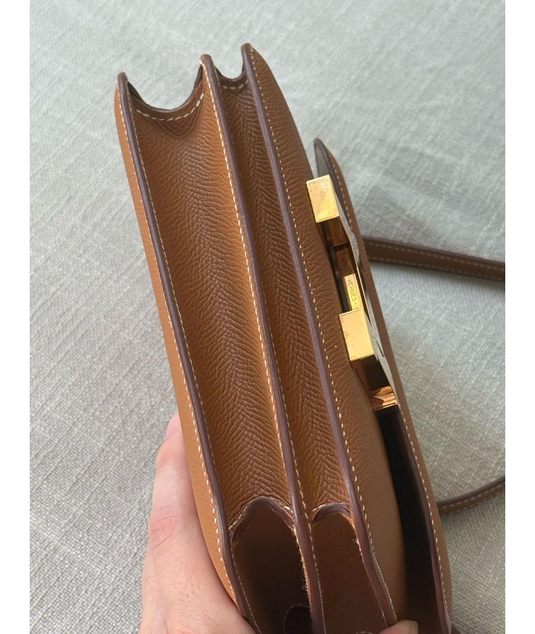 HERMES Коричневая кожаная сумка через плечо, фото 2