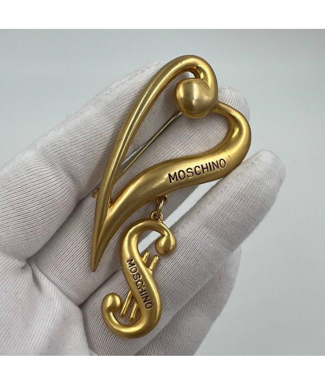 MOSCHINO Золотая позолоченная булавка / брошь, фото 3