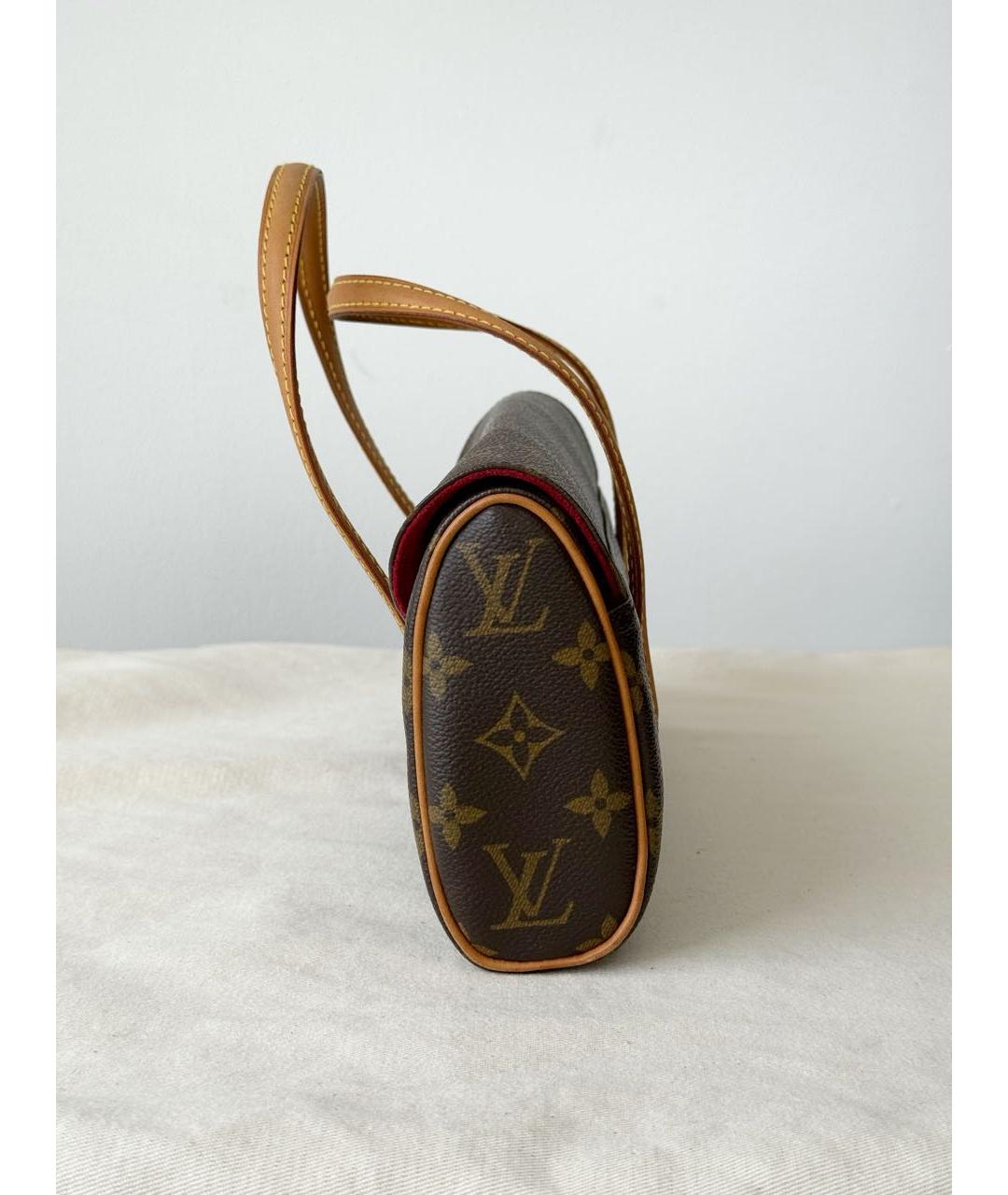 LOUIS VUITTON Коричневая кожаная сумка с короткими ручками, фото 2