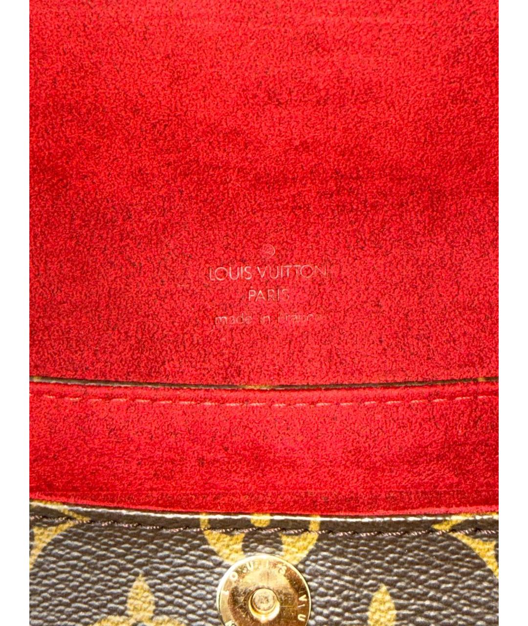 LOUIS VUITTON Коричневая кожаная сумка с короткими ручками, фото 5