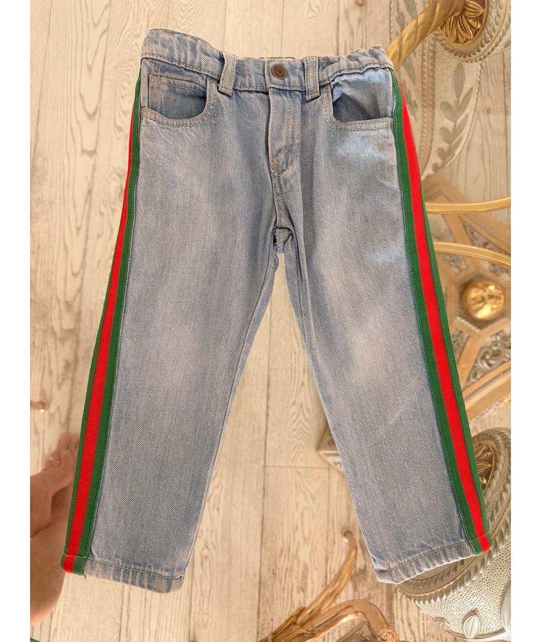 GUCCI Голубые хлопковые джинсы, фото 6