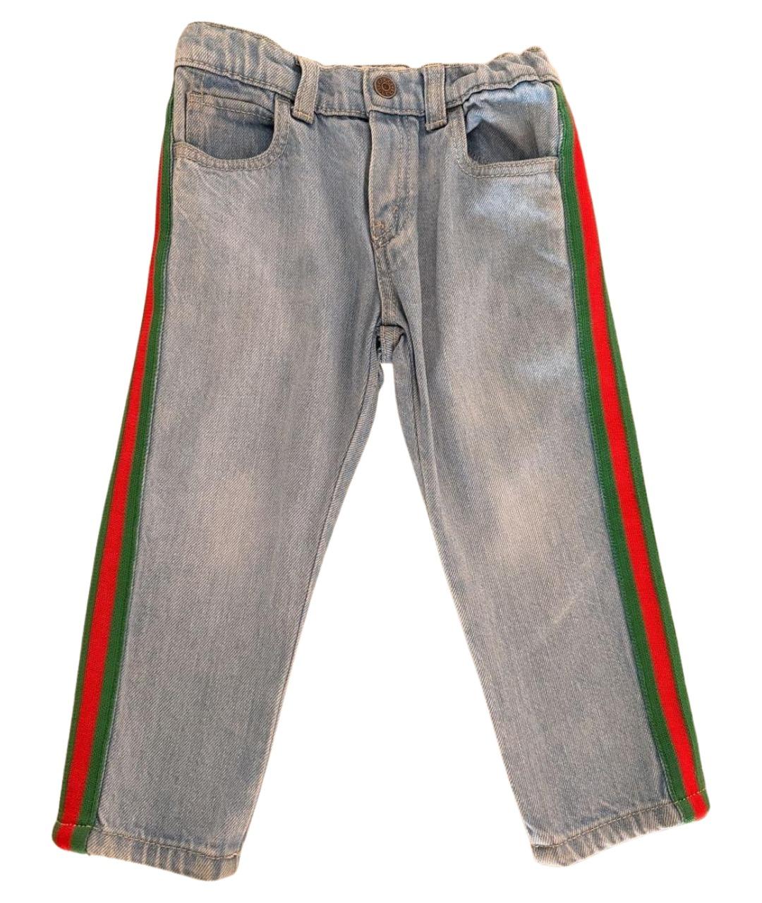 GUCCI Голубые хлопковые джинсы, фото 1