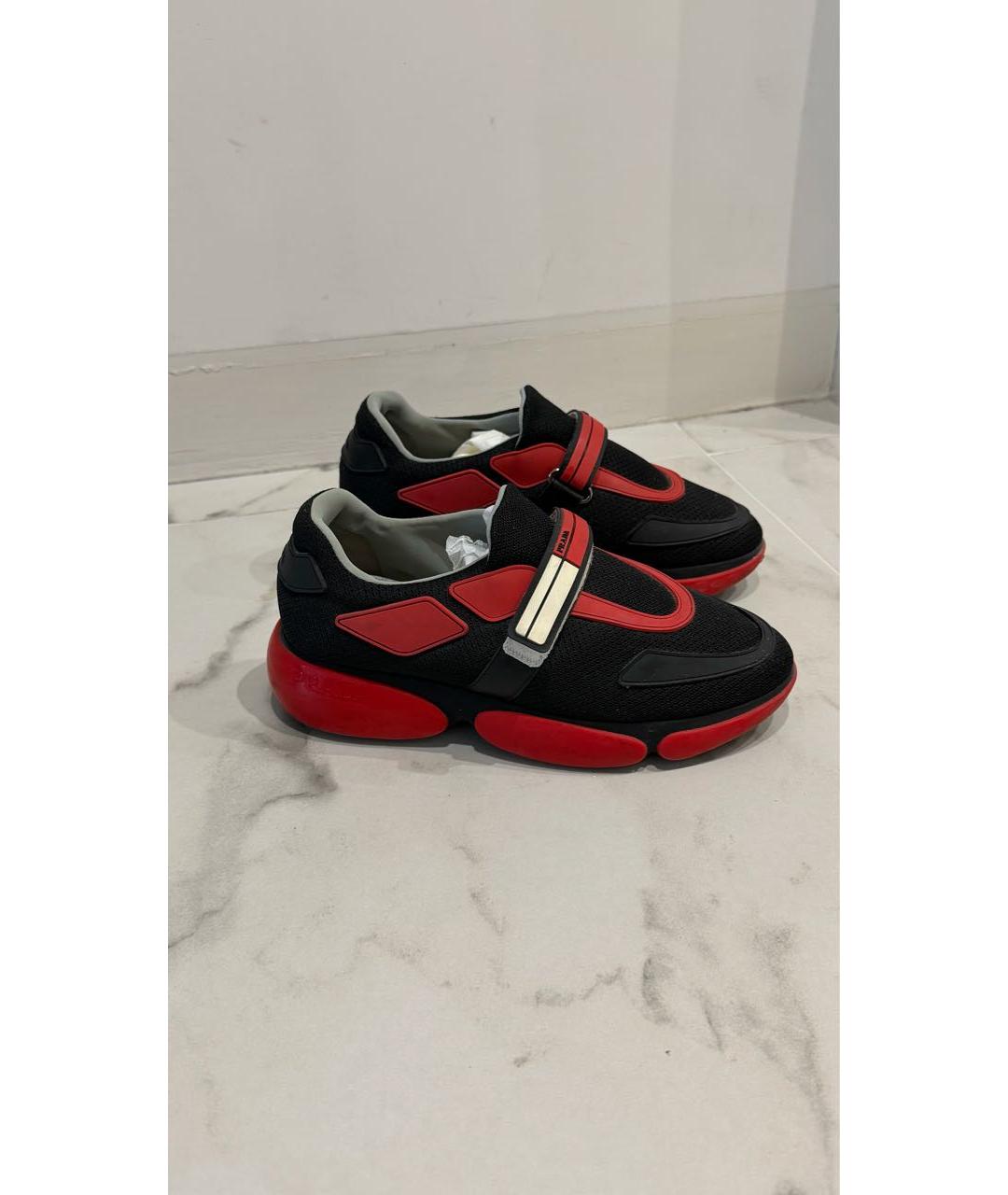 PRADA Черные текстильные кроссовки, фото 5