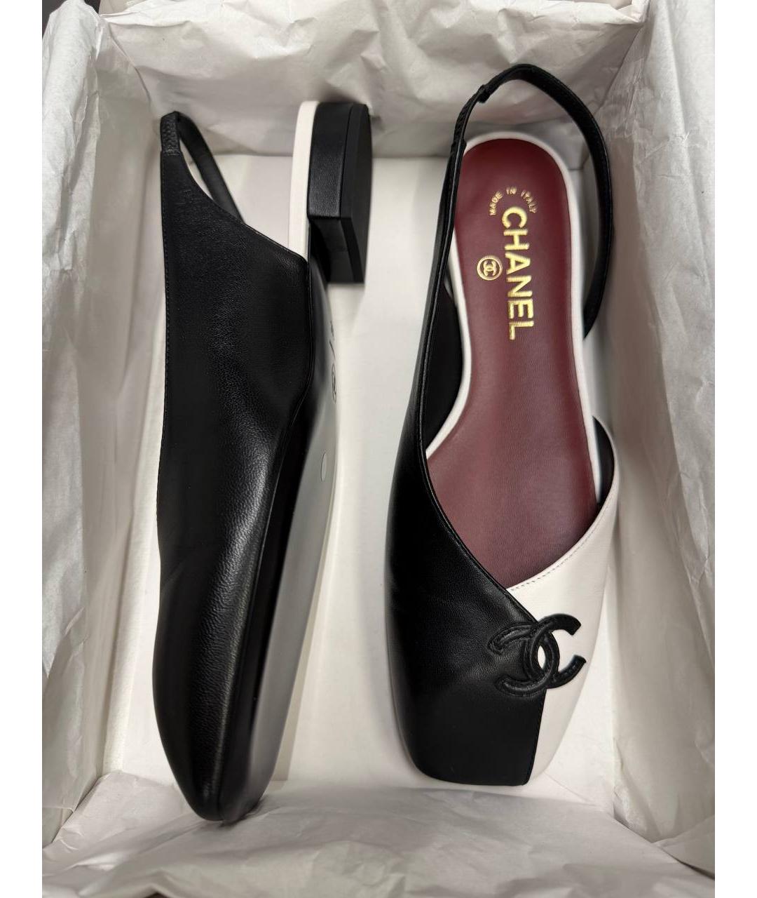 CHANEL Черные кожаные туфли, фото 4
