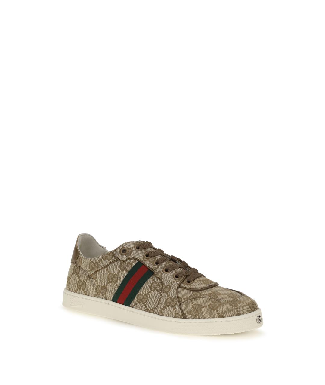 GUCCI Бежевые текстильные кеды, фото 2
