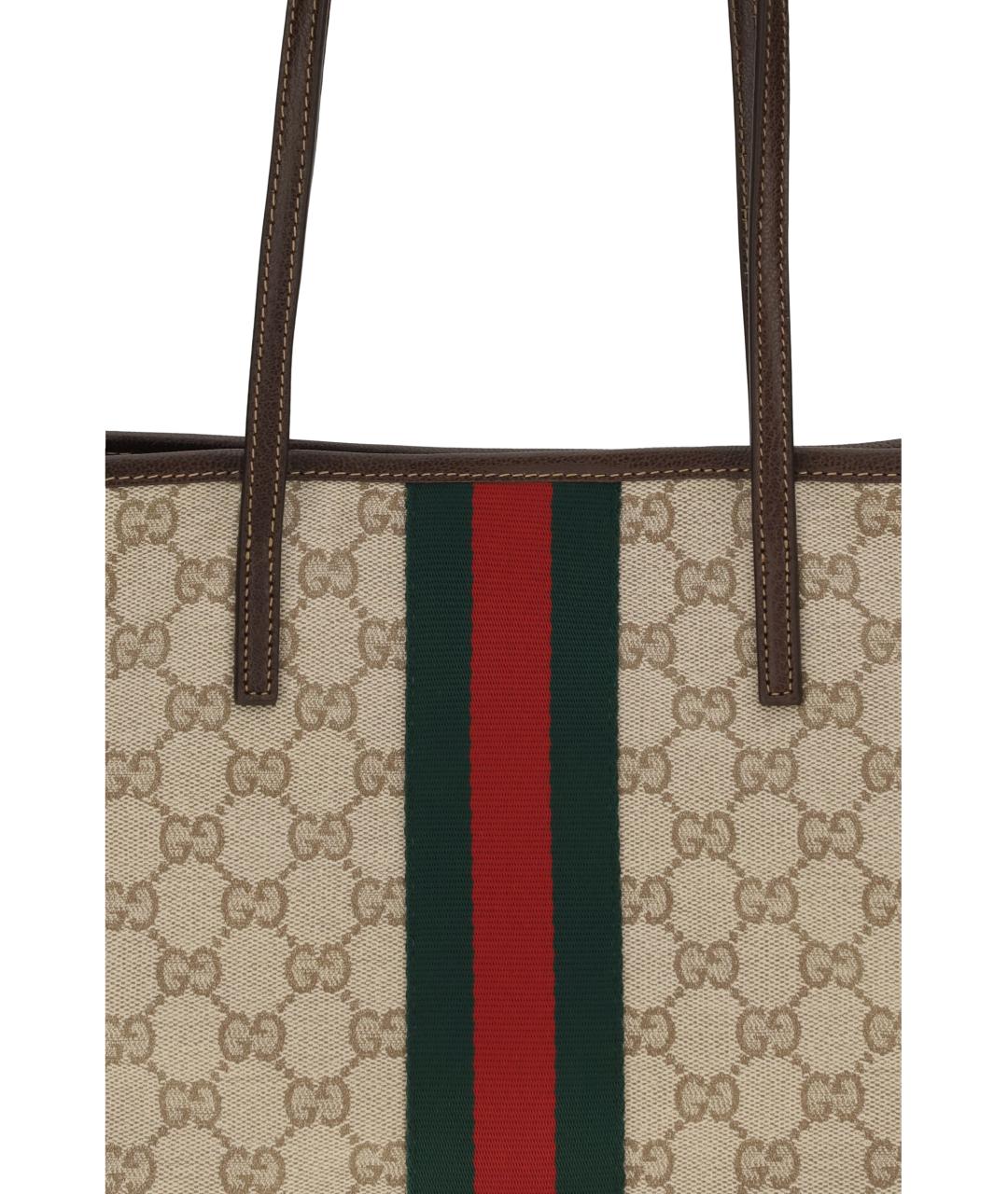 GUCCI Бежевая тканевая сумка тоут, фото 4