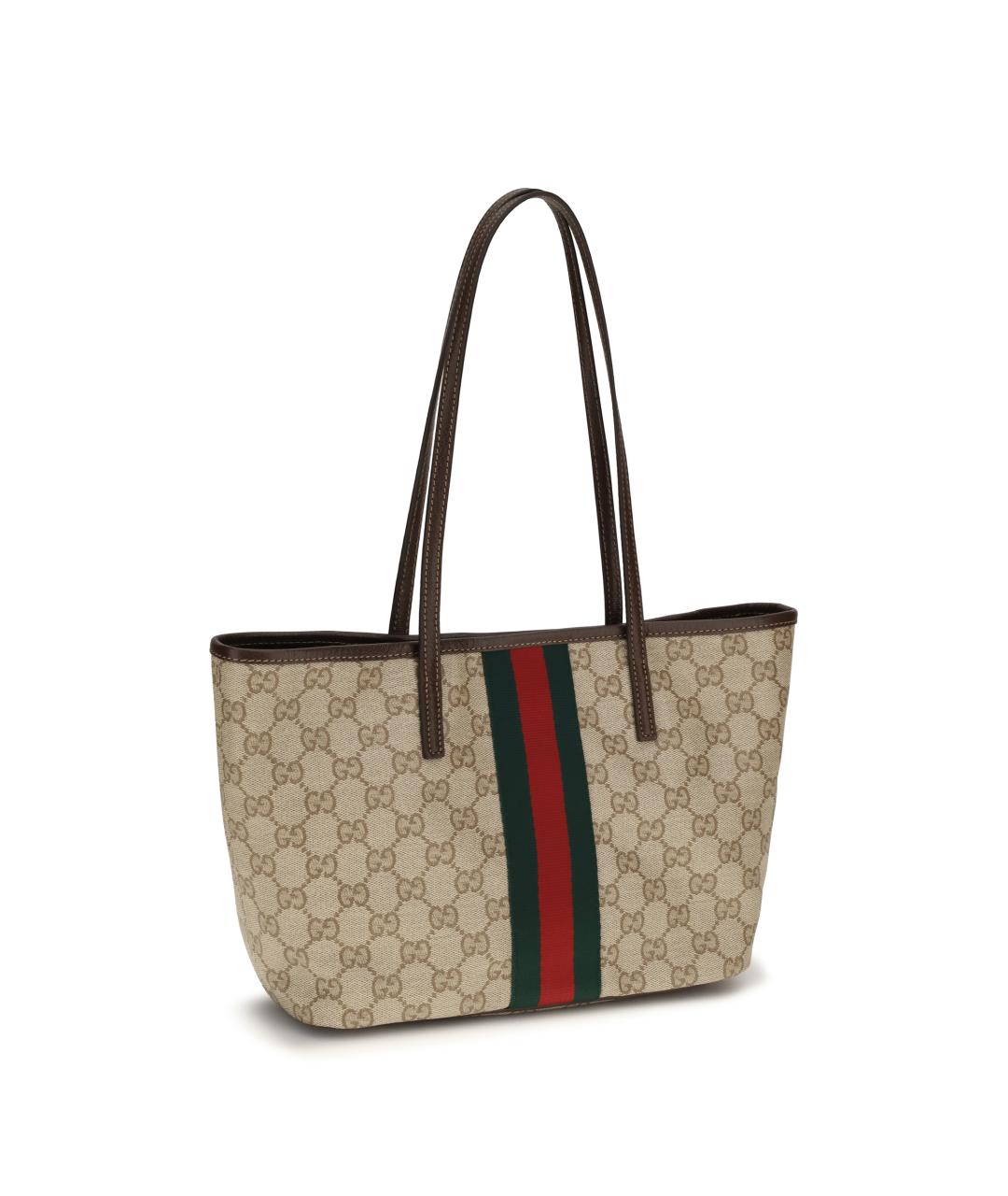 GUCCI Бежевая тканевая сумка тоут, фото 2
