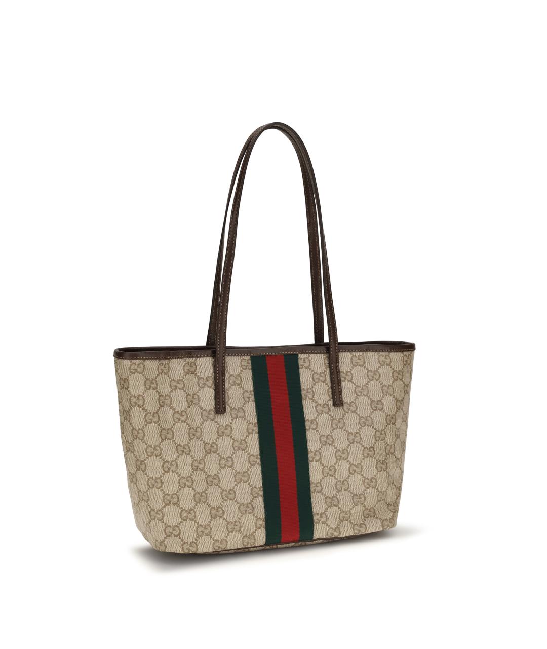 GUCCI Бежевая тканевая сумка тоут, фото 3