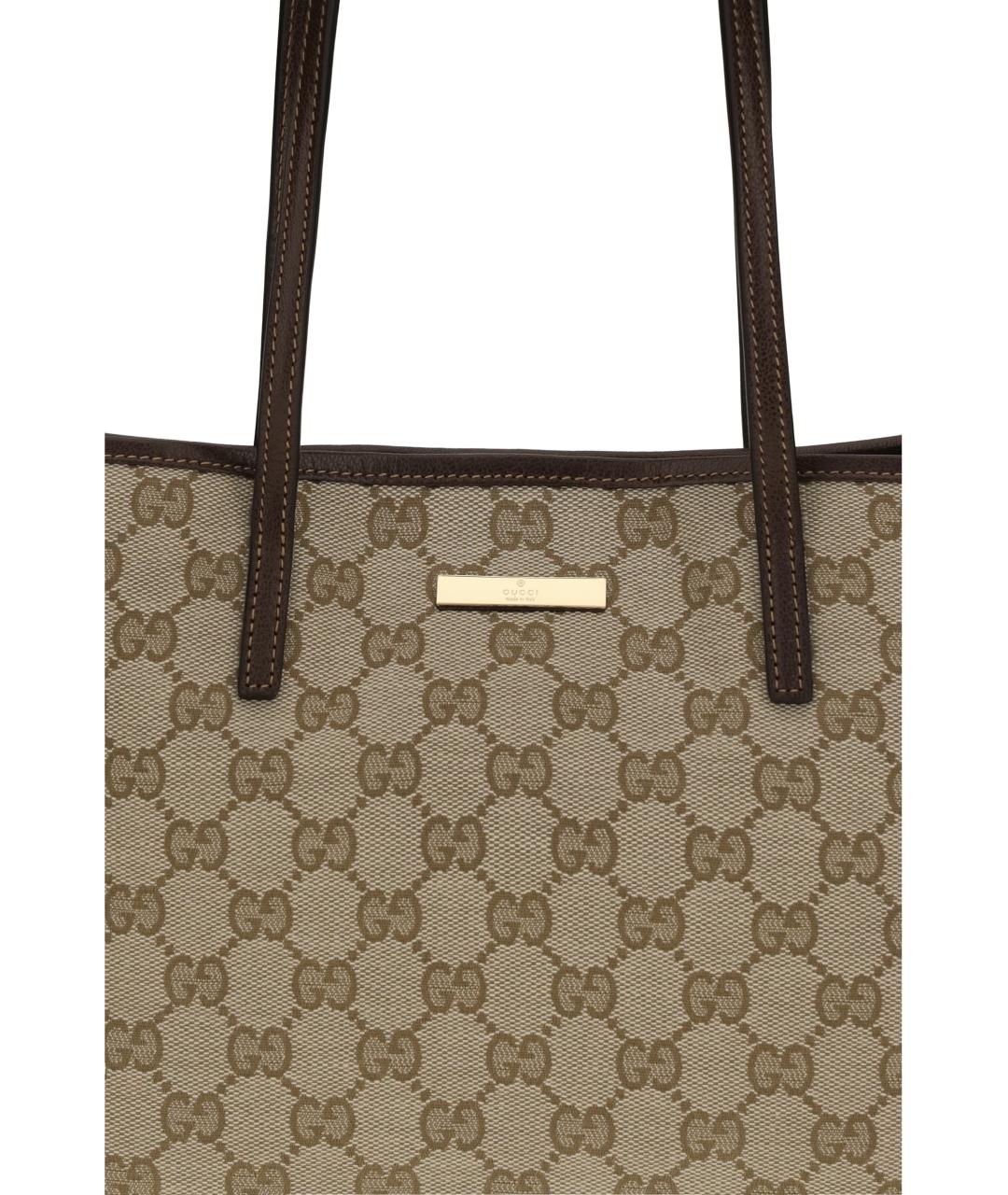 GUCCI Бежевая тканевая сумка тоут, фото 4