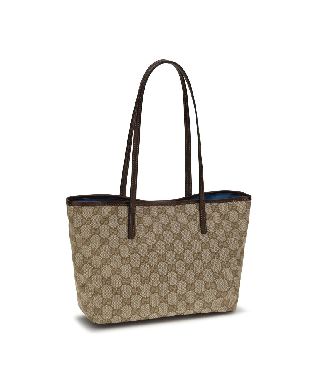 GUCCI Бежевая тканевая сумка тоут, фото 3
