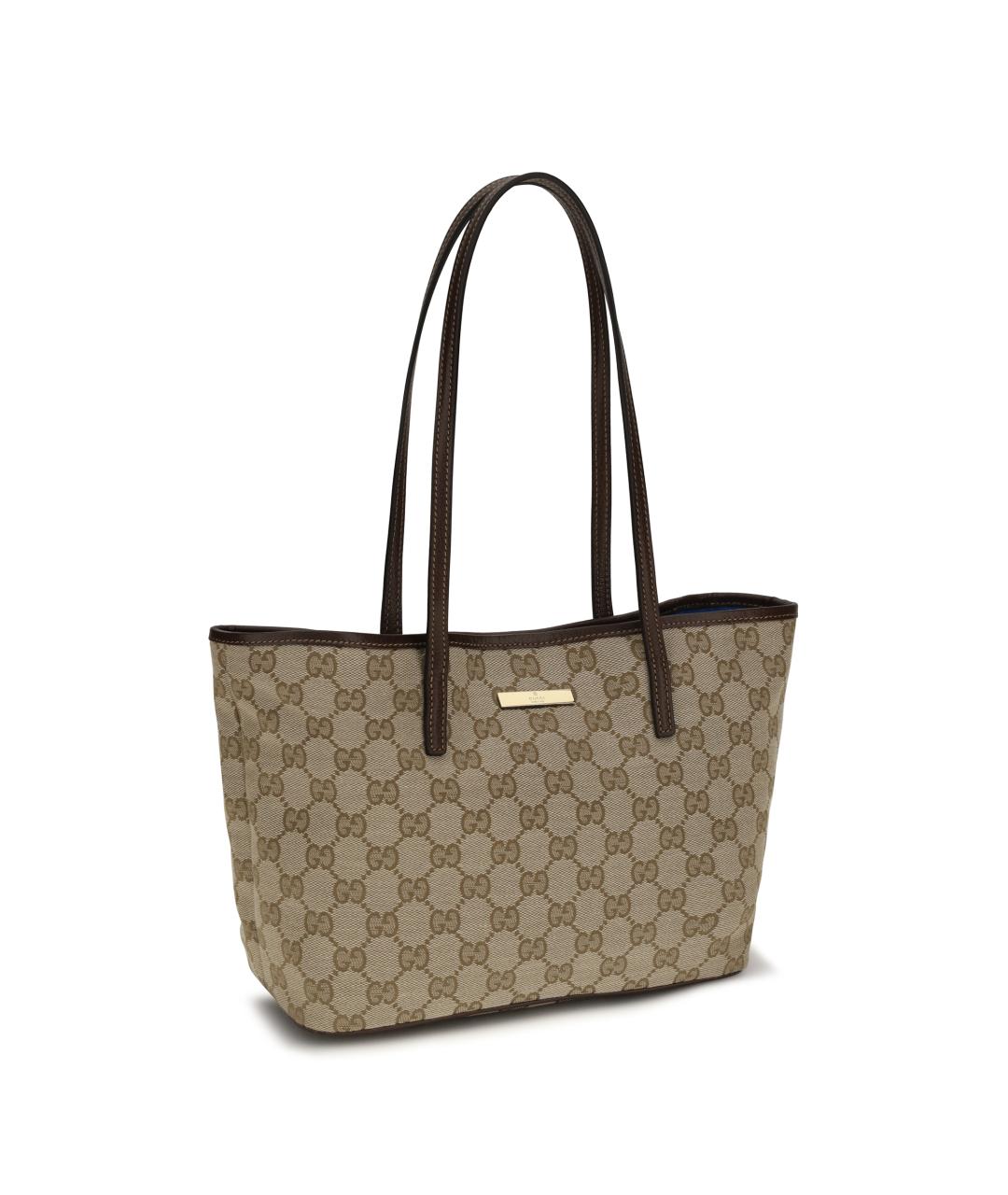 GUCCI Бежевая тканевая сумка тоут, фото 2