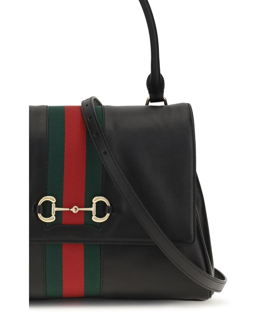 GUCCI Черная кожаная сумка через плечо, фото 4