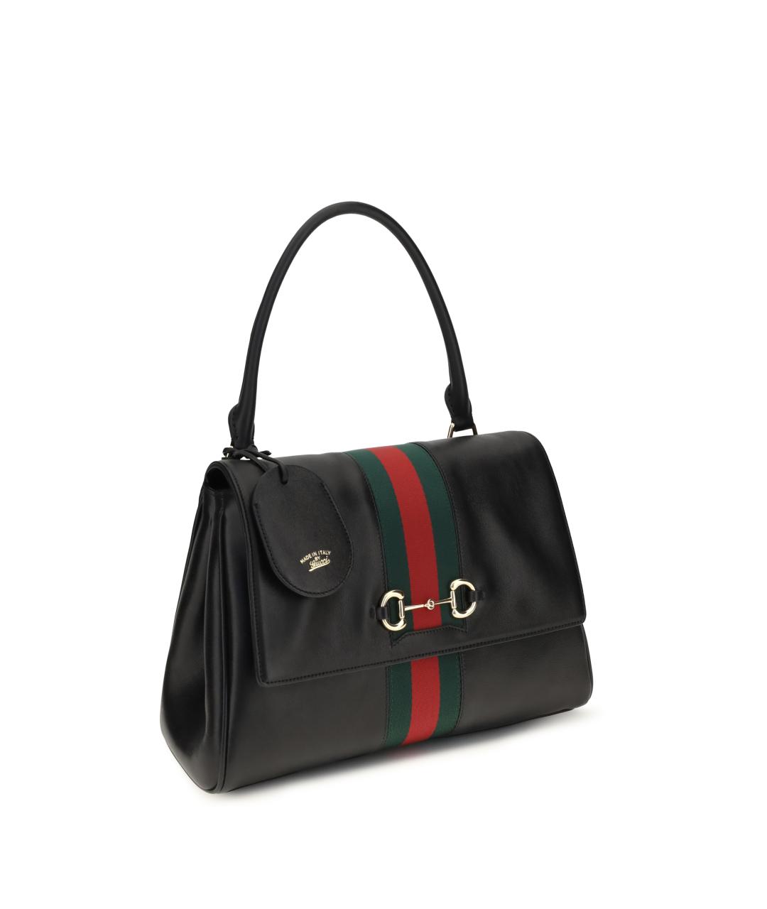 GUCCI Черная кожаная сумка через плечо, фото 2