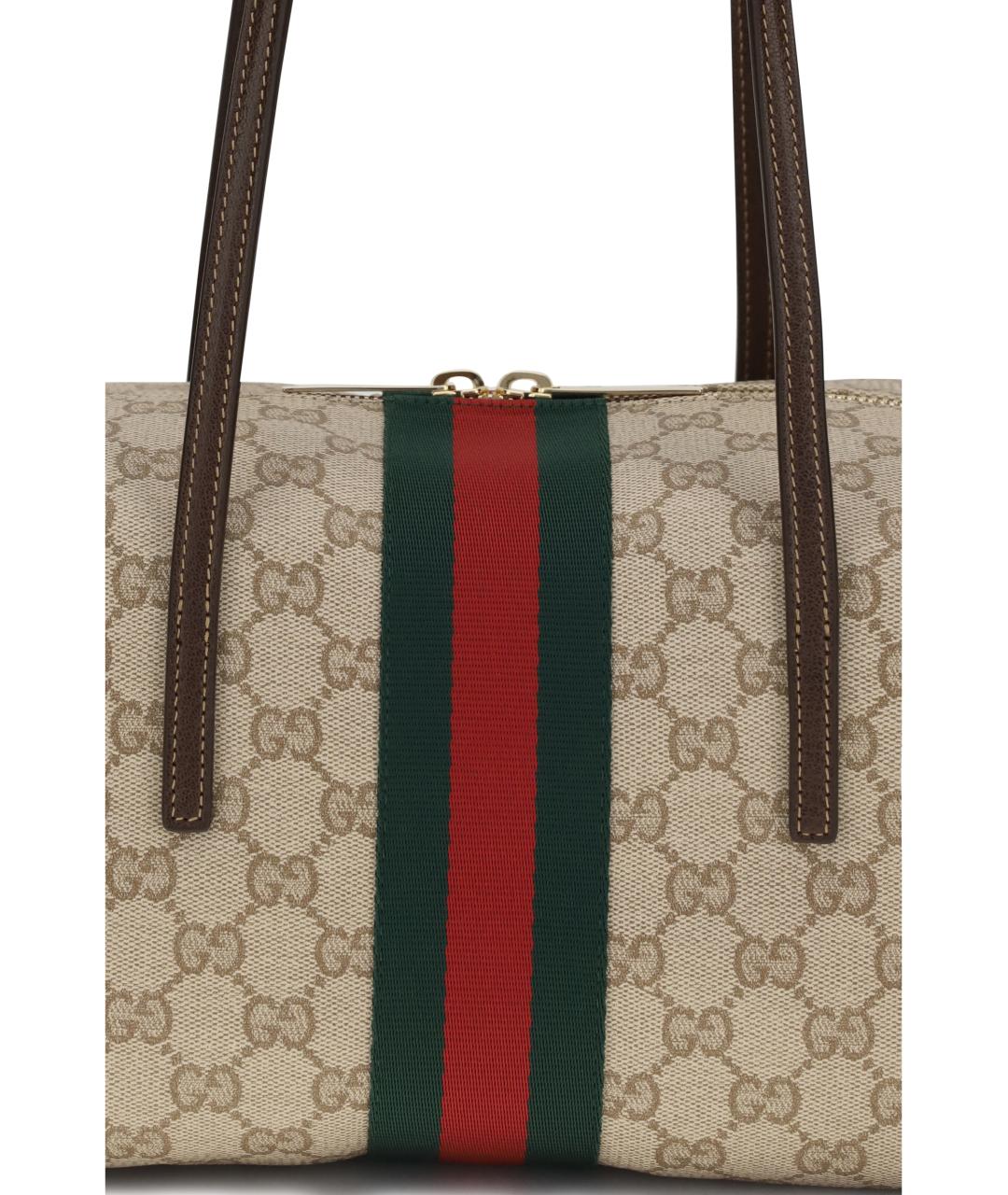 GUCCI Бежевая хлопковая сумка через плечо, фото 4