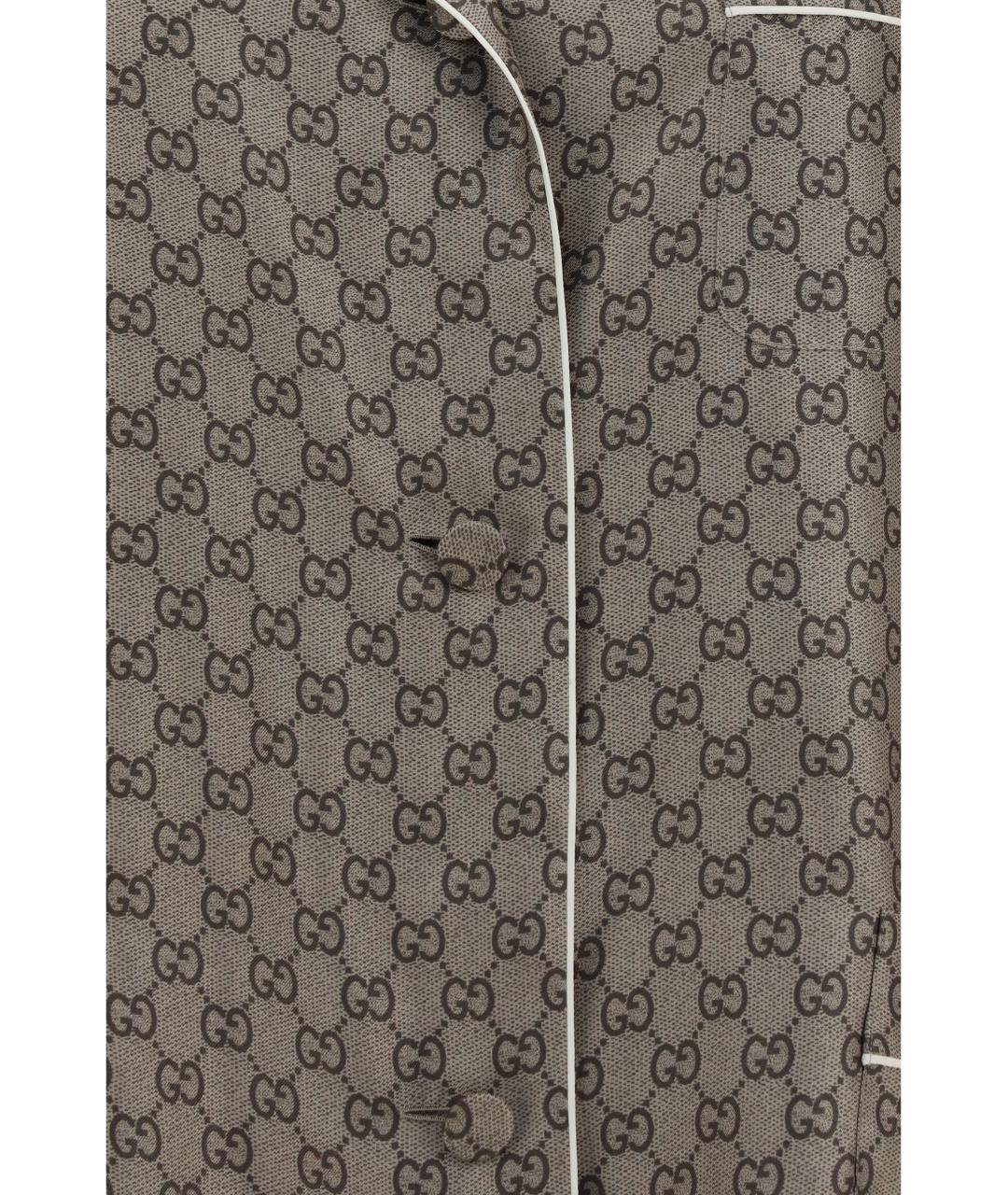 GUCCI Бежевая шелковая рубашка, фото 3