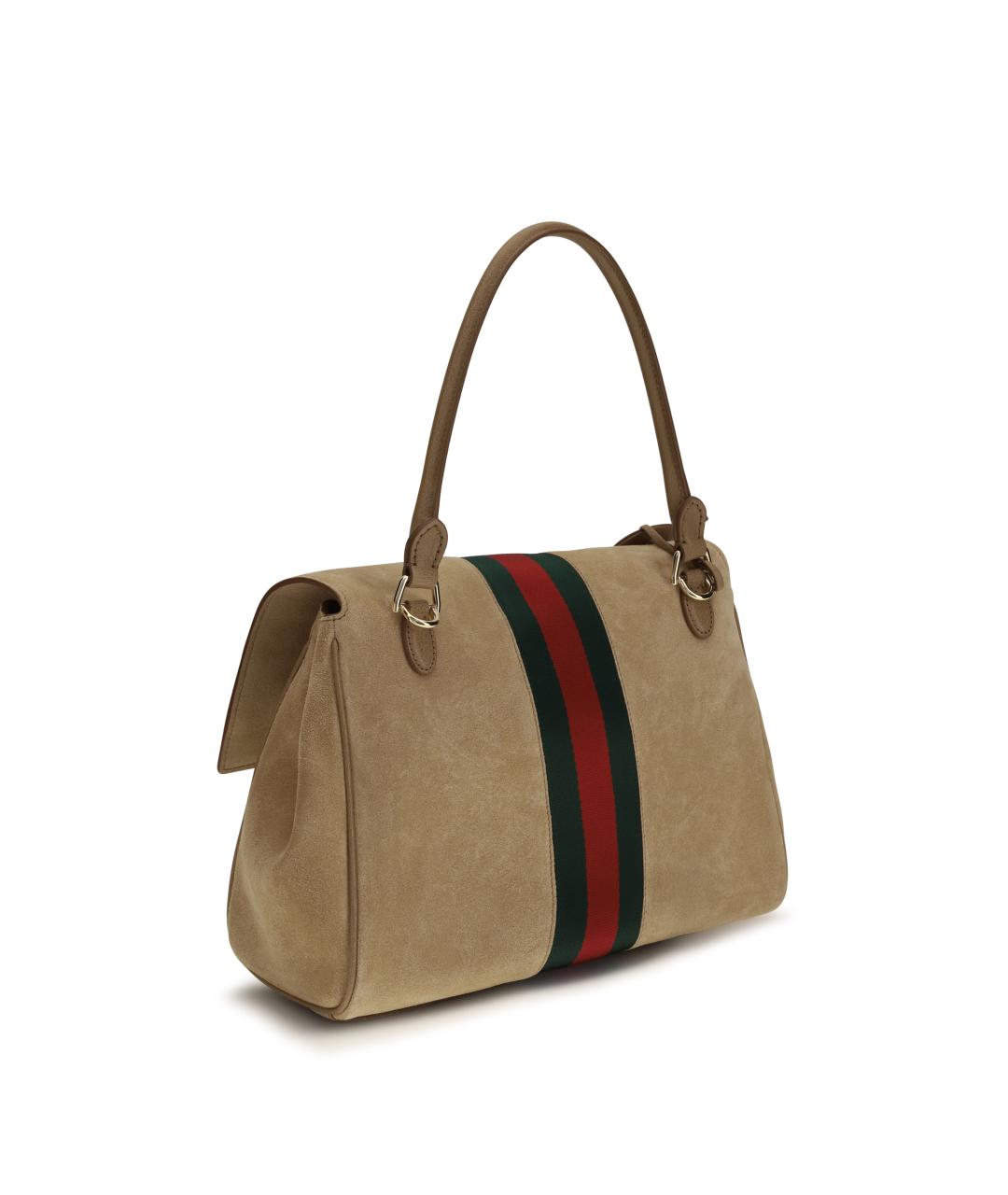 GUCCI Бежевая замшевая сумка через плечо, фото 3