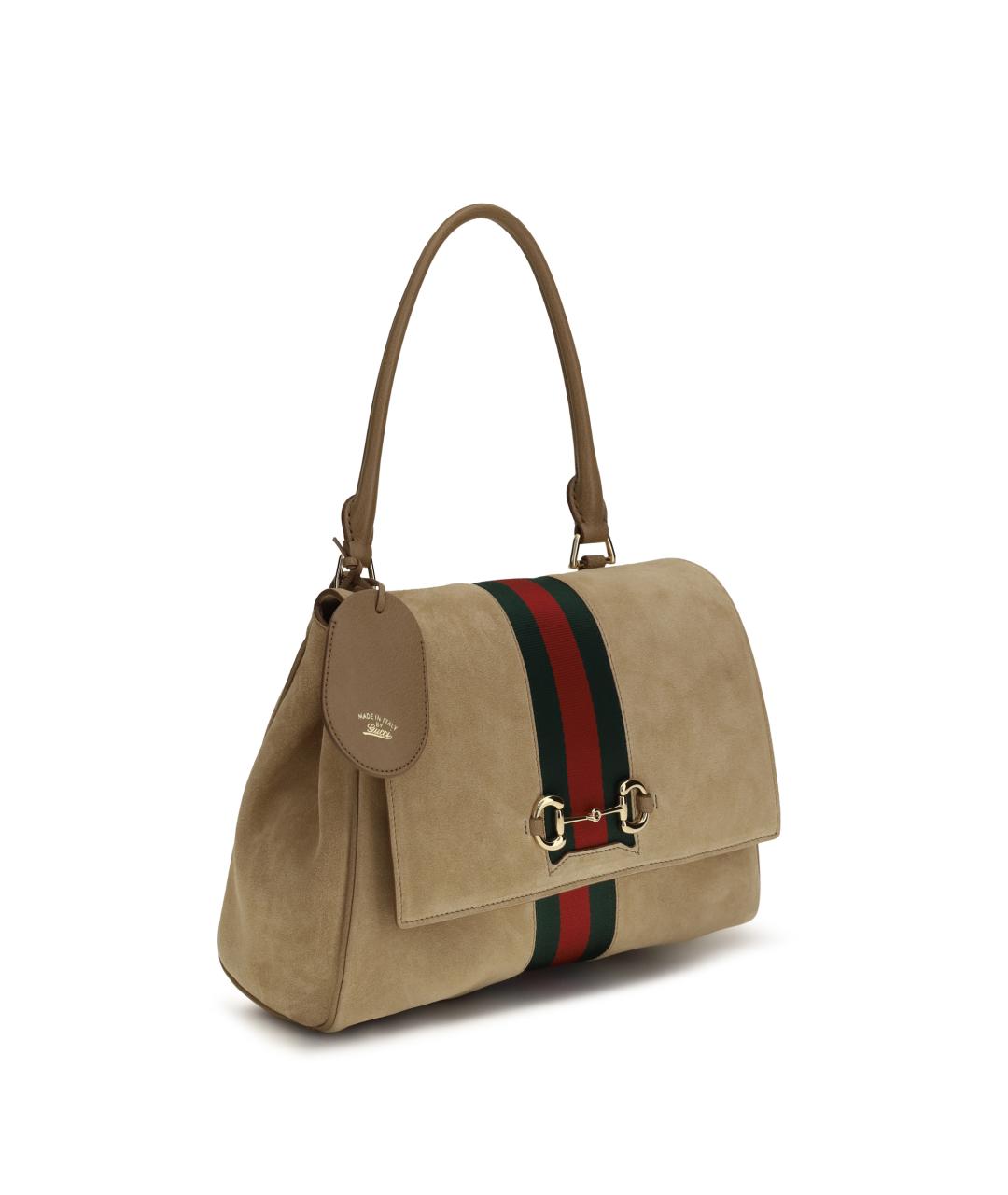 GUCCI Бежевая замшевая сумка через плечо, фото 2