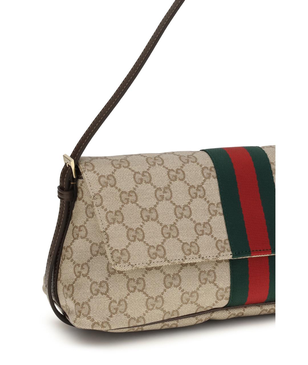 GUCCI Бежевая тканевая сумка через плечо, фото 4