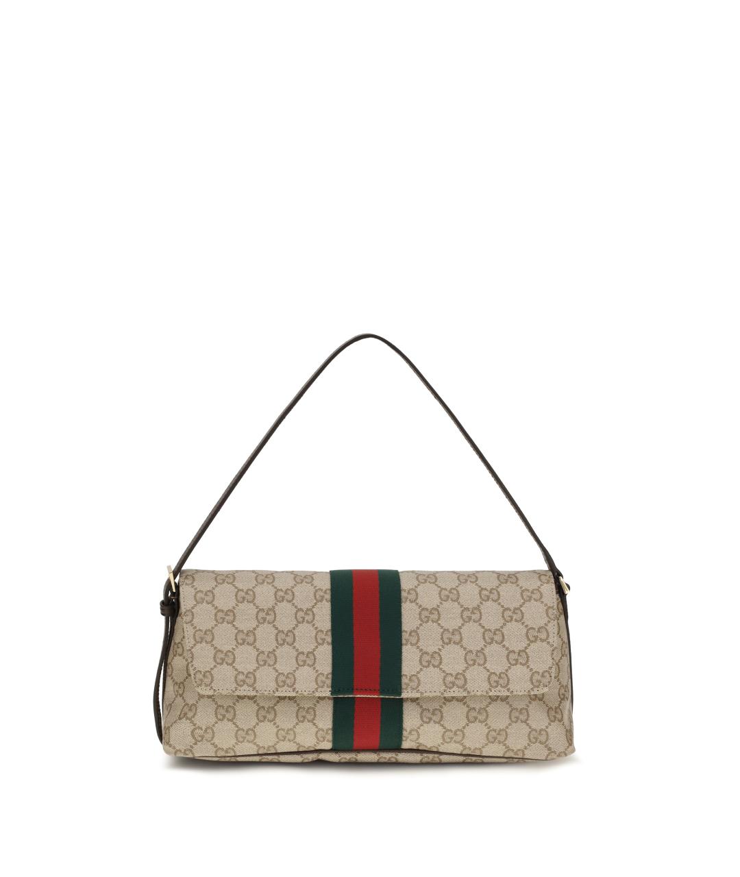 GUCCI Бежевая тканевая сумка через плечо, фото 1