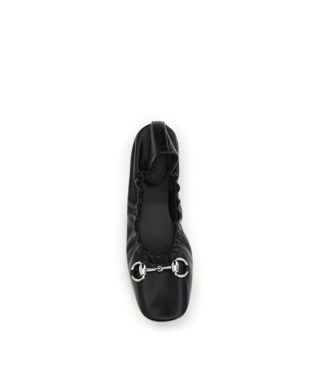 GUCCI Черные кожаные балетки, фото 4