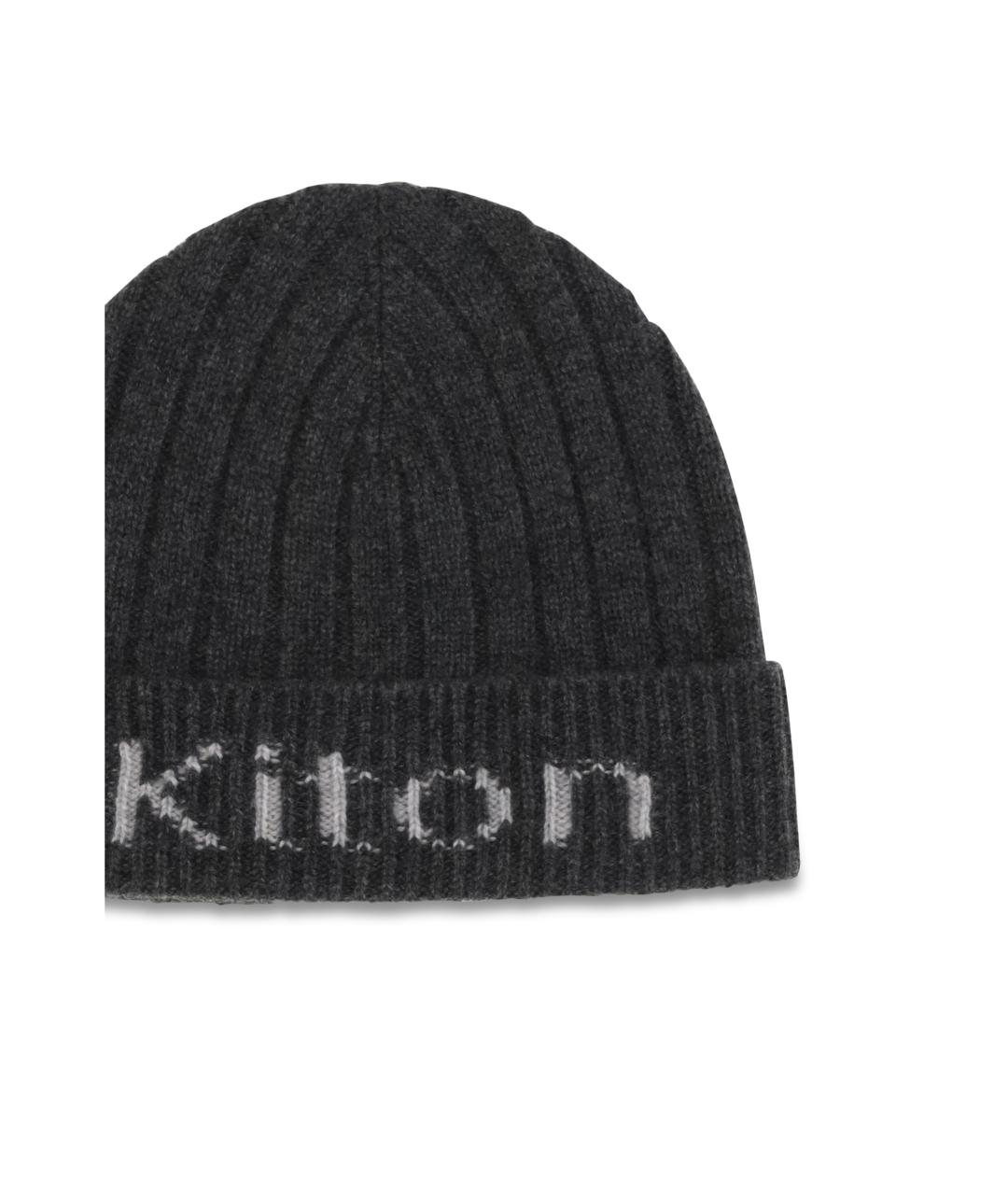 KITON Серая шерстяная шапка, фото 3