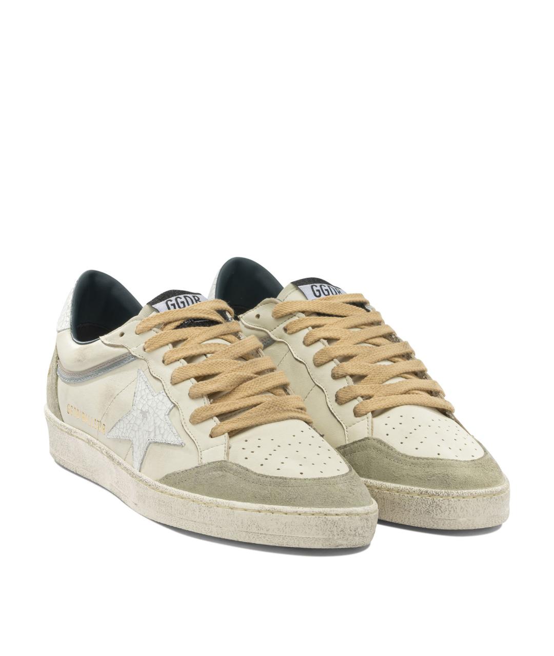 GOLDEN GOOSE DELUXE BRAND Белые кожаные низкие кроссовки / кеды, фото 2