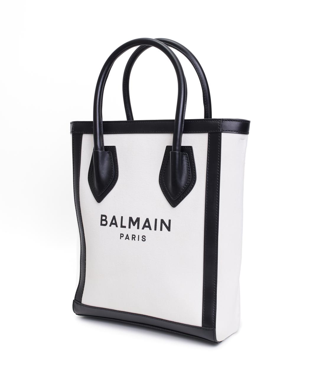 BALMAIN Белая хлопковая сумка тоут, фото 2